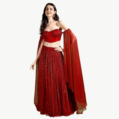 Women's Polyester Semi-Stitched Lehenga Choli